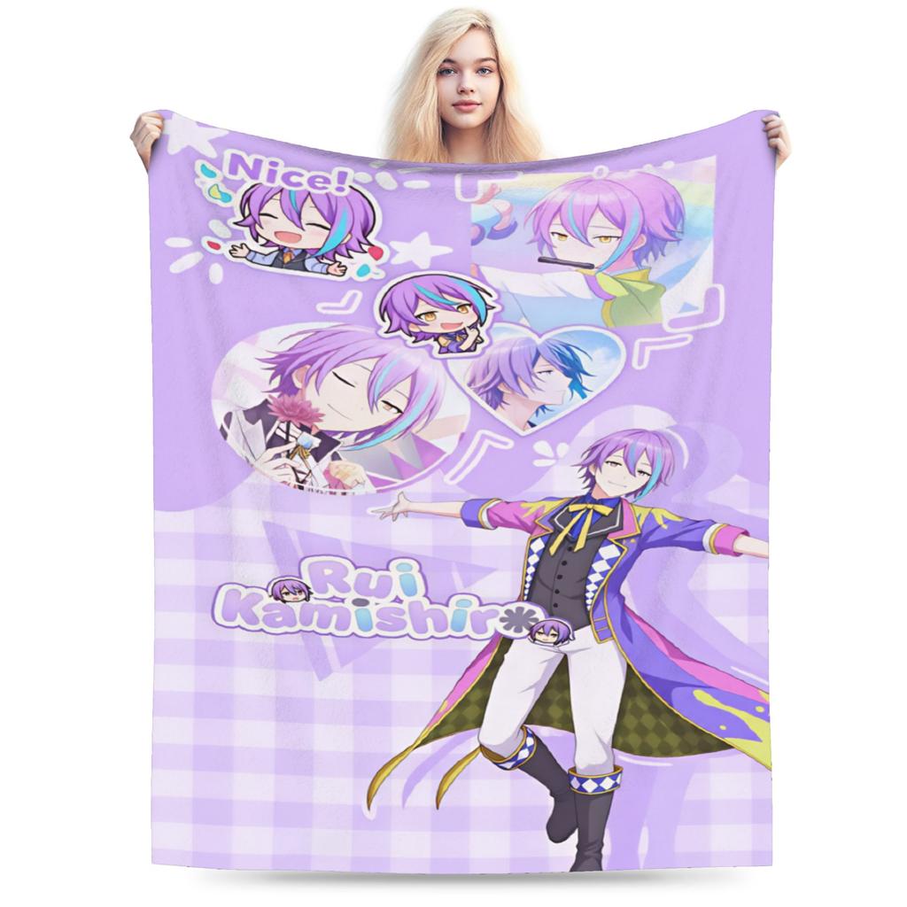 Project Sekai Rui Kamishiro Anime Spiel Decke Weiche Bedruckte Plüschdecke Für Mädchen Jungen Schlafzimmer Flanell Tagesdecke Bettbezug