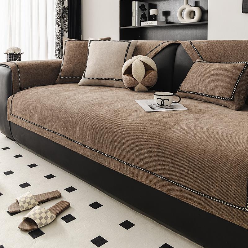 

Подушка для дивана из шенилла, однотонная, всесезонная, универсальная, противоскользящая, современная, высококачественная, чехол для дивана, ткань для полотенец на спинку 30x50cm pillowcase