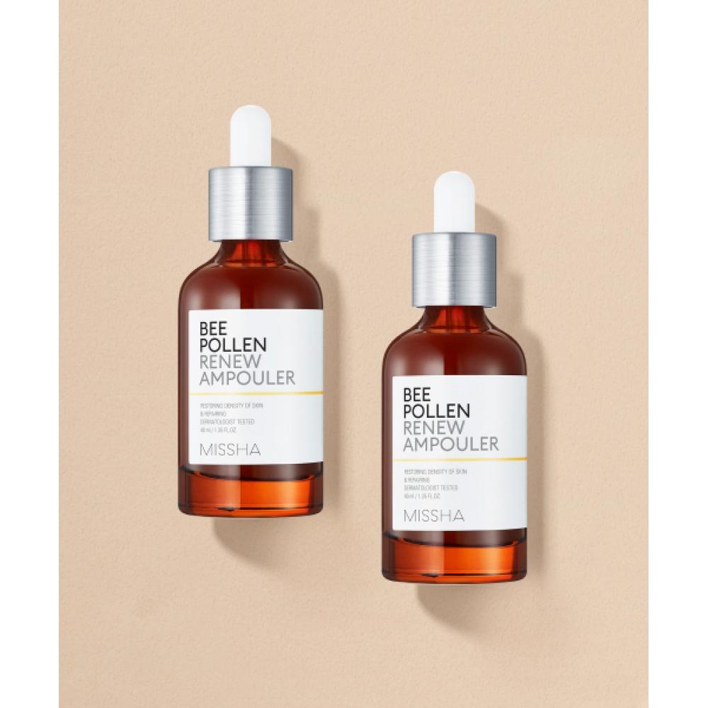 Missha [2 Pcs] Bee Pollen Renew Ampouler 40ml FREE
