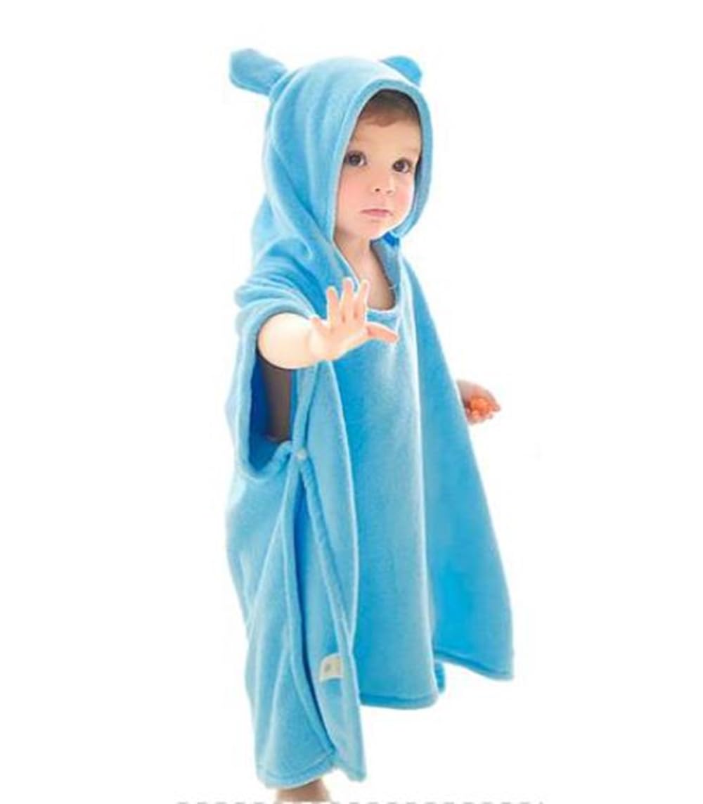 

Детский купальник с капюшоном [SOWAKA] Халат, Пончо, Полотенце на одного, Пуговицы, Быстросохнущий, Полотенце, (Синий С)