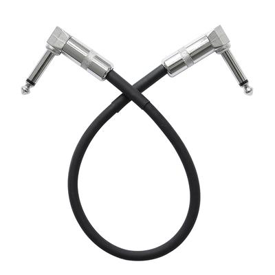 40cm / 16inch Guitar Pedal Instrument Patch Cable with 1/4 Inch 6.35mm Silver Right-angle Plug