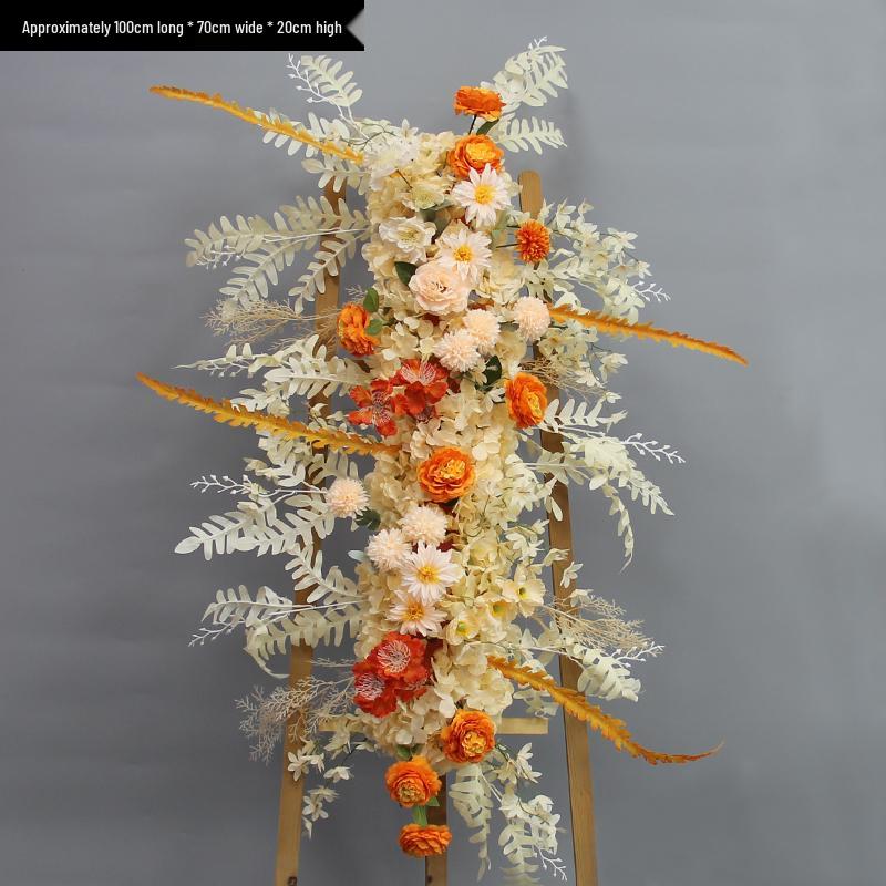 Blumen Kunstseide Blumenstreifen Set: Lange Hängegang-Anordnung & Hochzeitsaal-Dekor