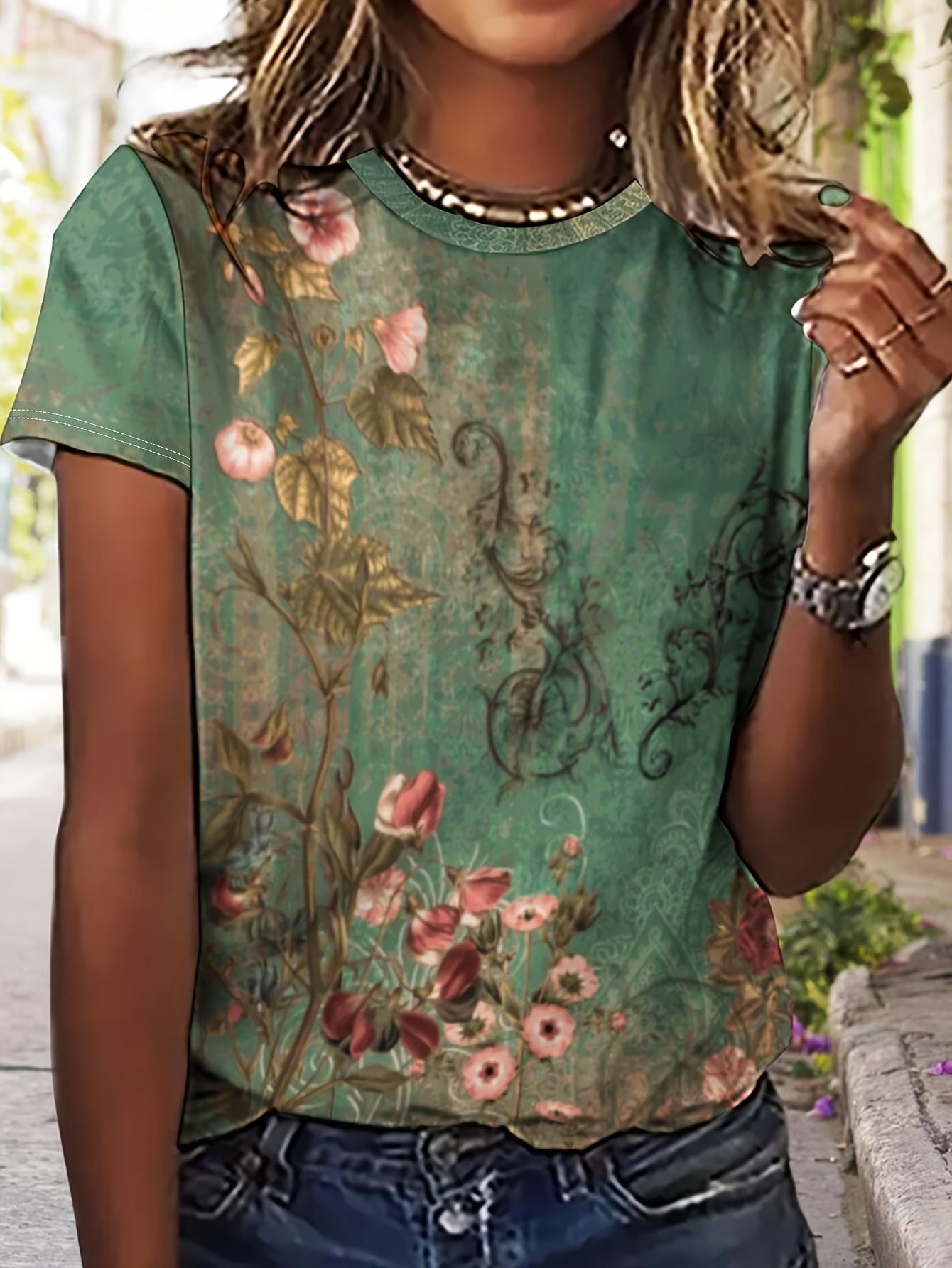 

The classic floral pattern design has an elegant style with a retro touch, making it perfect for casual daily wear. S