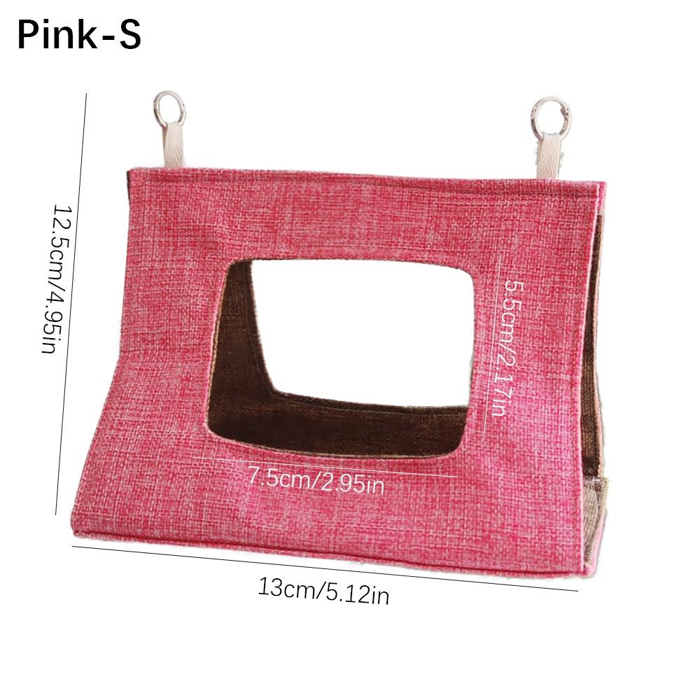 

Triangular Parrot Tent Cloth Hanging Bird Hammock Sturdy Bird Cage Parrot Pink-S
