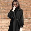 Women Winter Coat Formal Business Style Turn-down Collar Double Buttons Calf Length Overcoat OL Commuting Jacket Solid Color Thick Outerwear