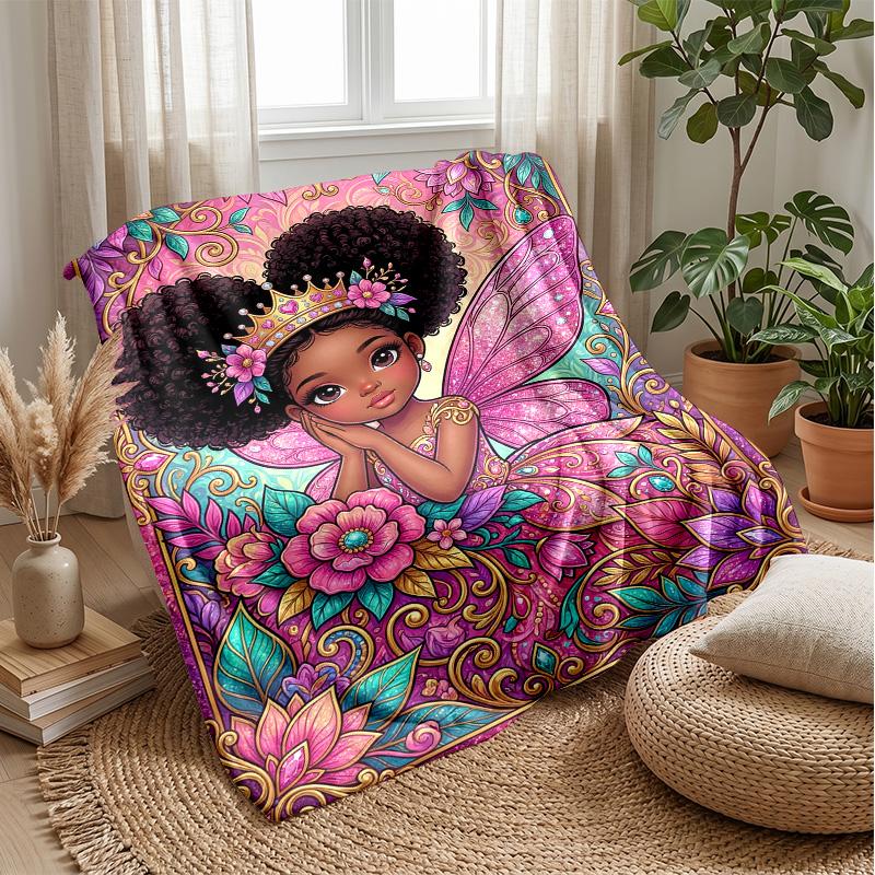 Fairy Dreams In Colors Theme Blanket Lightweight Warm Flannel Blanket Decorative Throw Blanket for Home Decoration
