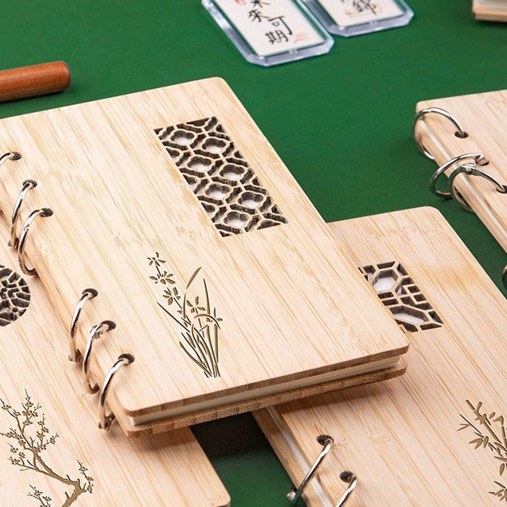 

A6 Bamboo Notebooks Chinese style Daily Weekly Planner Durable Journal Book