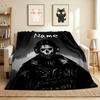 Custom Name Skull Soldier Flannel Blanket Throw Blanket Soft Warm Sofa Bed Decor Unique Gift