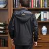 Chaqueta de otoño e invierno para hombre de mediana edad, chaqueta informal, chaqueta con capucha