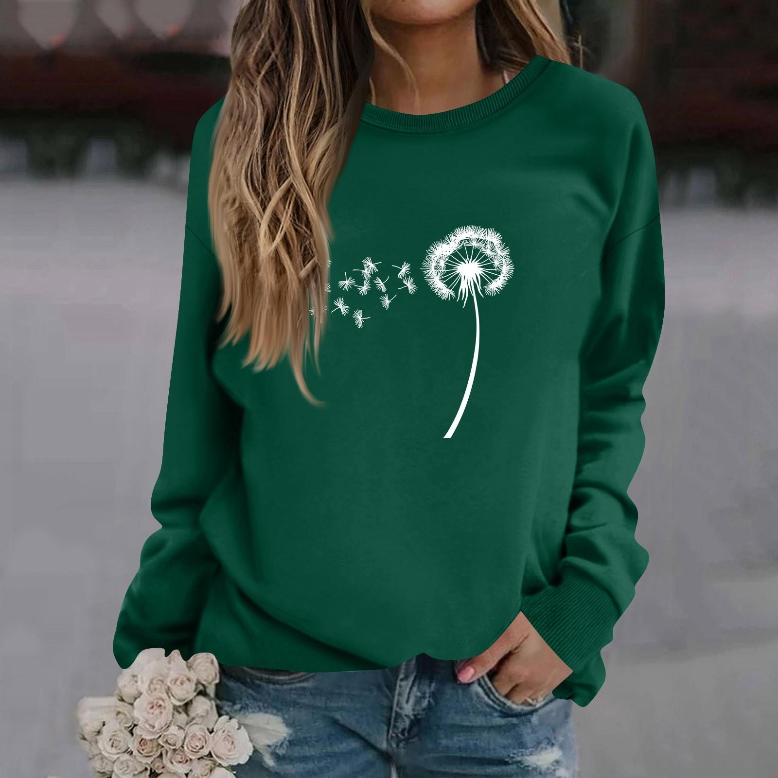 

Женская модная повседневная толстовка с длинным рукавом и круглым вырезом с принтом L