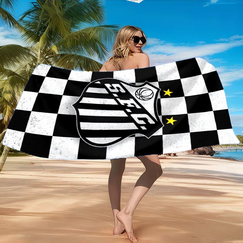 Fc Crest Design Printed Microfiber Beach Towel, Soft And Absorbent, Quick-Dry, Ideal for Summer Travel, Beach Essential, Swimming Pool