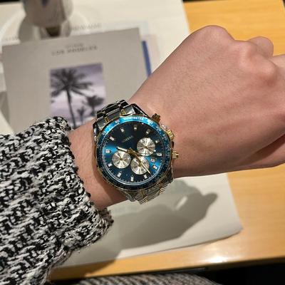 Swiss Multifunctional Men's Mechanical Watch Steel Belt Luminous Quartz Watch Popular One Generation