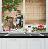 Christmas Theme Curtain Christmas Tree Bell Snowman Red and Green Matching Cloth Curtain for Bedroom Living Window High Shading