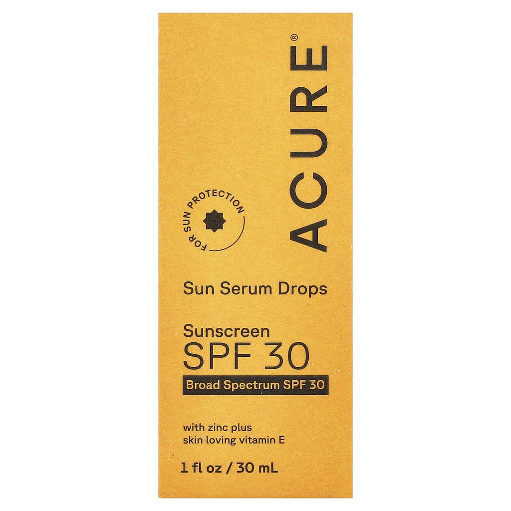 ACURE Sun Serum Drops Sunscreen, SPF 30, 30ml (1 Fl Oz)
