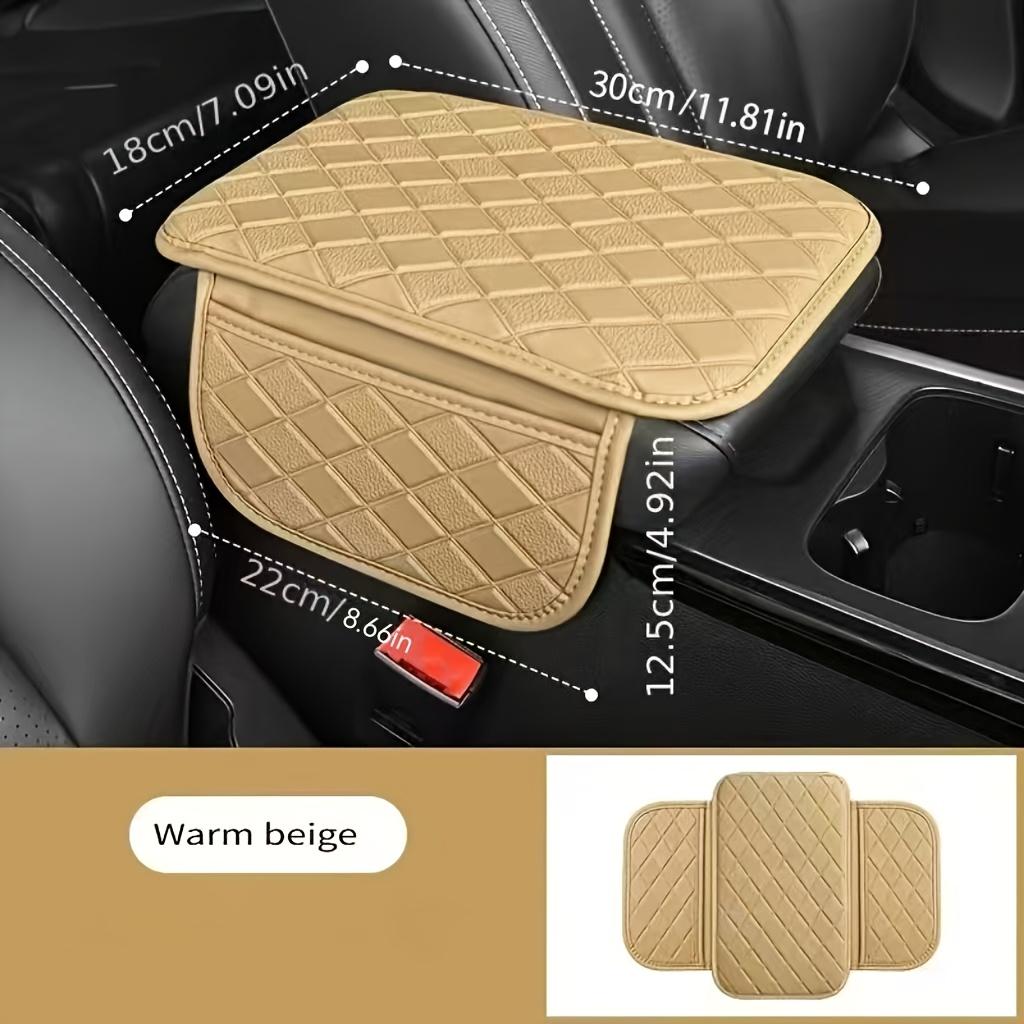 

Car Armrest Box Heightening Pad Car Armrest Box Pad Multifunctional Universal Interior Leather Storage Bag бежевый