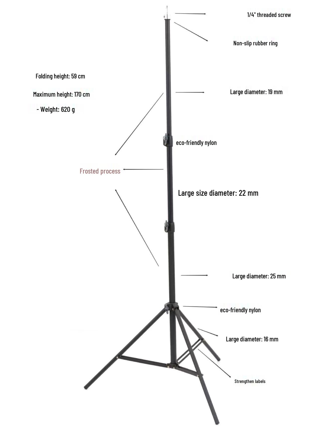 

Carbon Steel Phone Tripod: Multifunctional Stand for Live Streaming and Photography