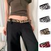 Metal Buckle Leopard Print Belt Y2K Punk Waistband Fashion PU Leather Waist Belt  Female/Girls