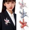New Vintage Pegasus Brooch Traditional Red/Blue/Pink Zodiac Animal Badge Tang Dynasty Enamel Alloy Animal Lapel Pin Cultural Art