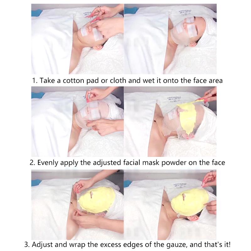 Lot de 100 masques de gaze jetables pour le visage, en papier, pour salon de beauté, bloc de gaze spécial, feuille faciale prédécoupée, papier en fibre de peau