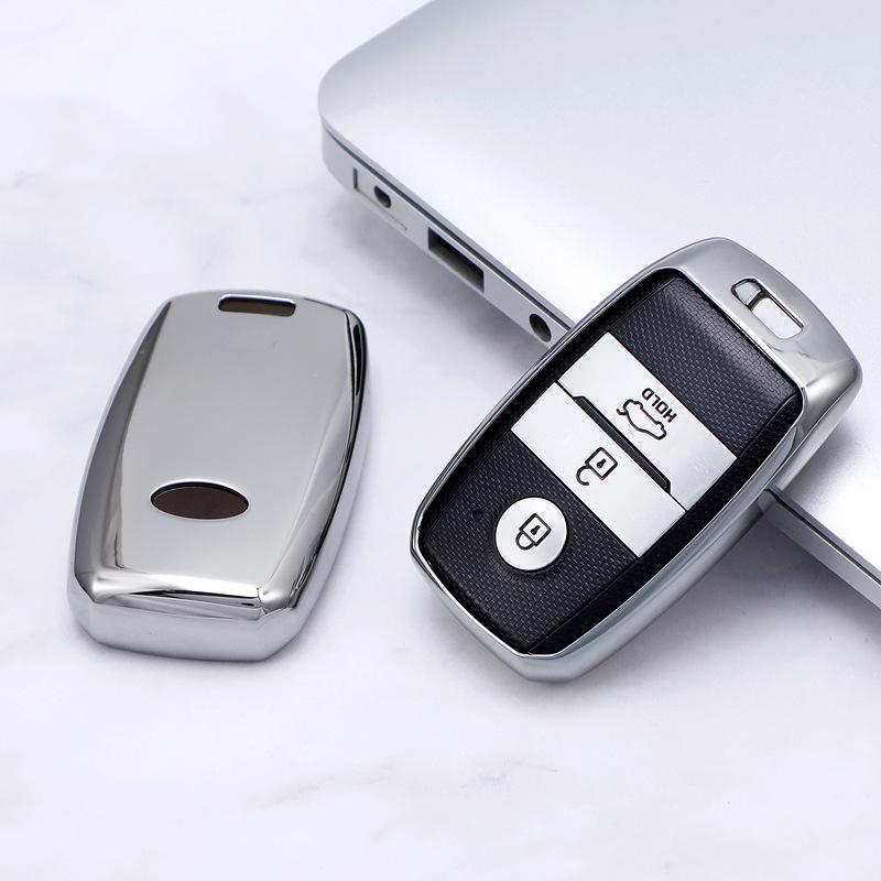 Kia K3/K4 Car Key Case: Compatible with Sportage, KX3, Yipao, KX57, Kaisen, CROSS, Sorento - Half-Pack Shell with Buckle