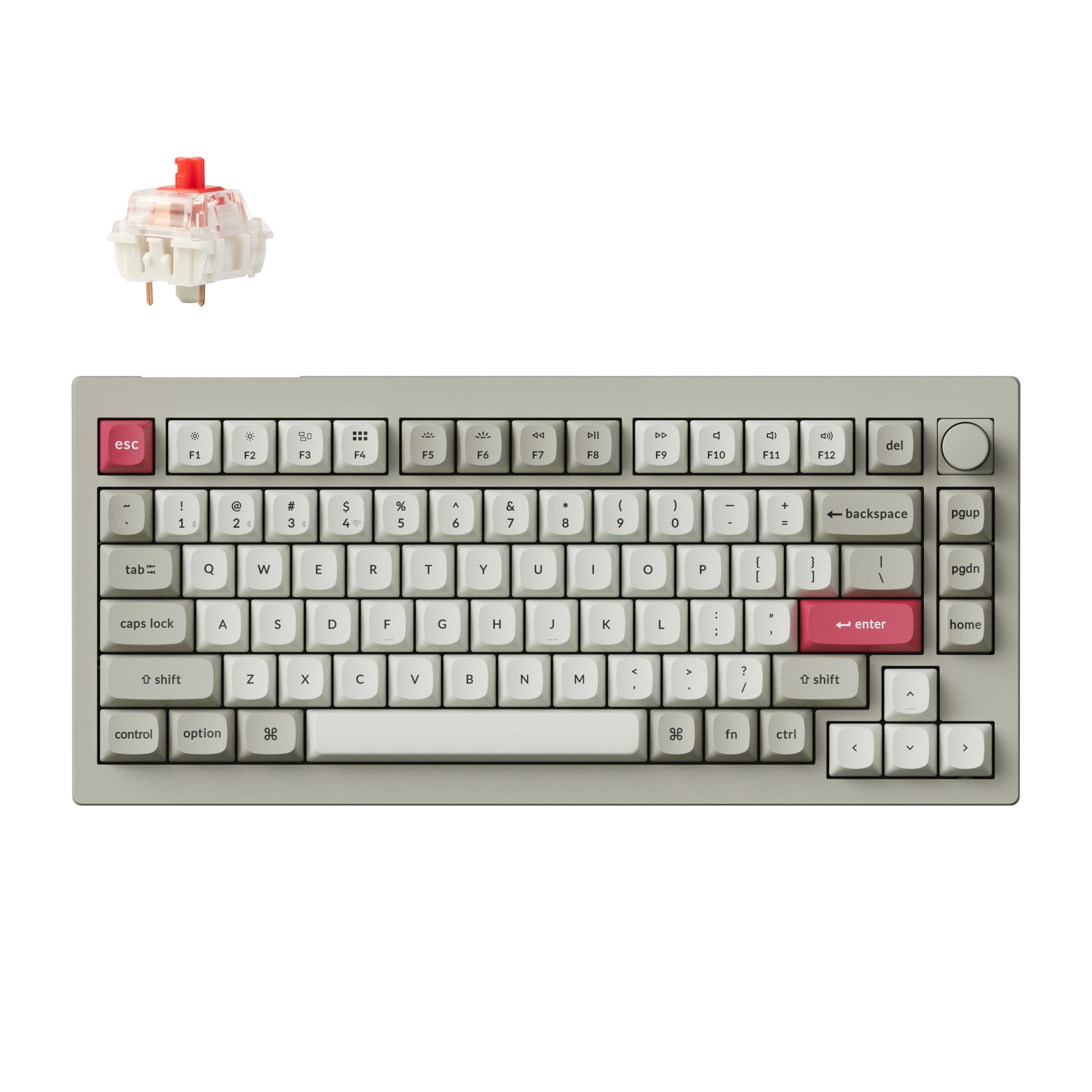 

Keychron V1 Max Retro Color QMK Wireless Custom Mechanical Bluetooth Wired RGB Gateron Jupiter Gasket Compatible with and Linux Jupiter Mechanical Red