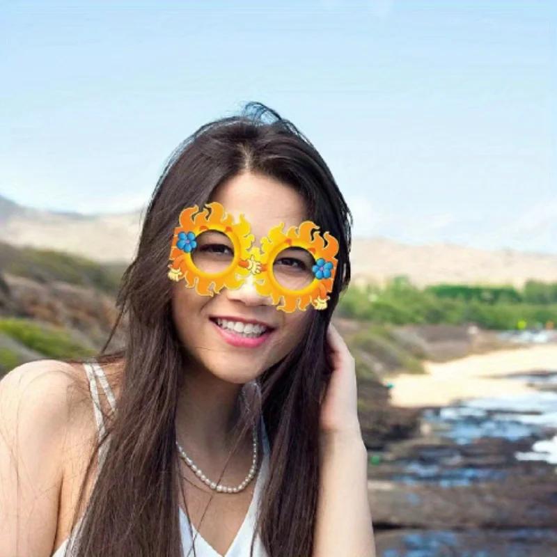 Hawaii Party Decorative Glasses Beach Funny Pineapple Flamingo Paper Photograph Glasses Tropical Luau Hawaiian Party Decorations