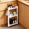 Aissiora Narrow Storage Wagon, 3-Tier, 7cm Ultra-Thin Design, Slim Rack, Adjustable Shelves, Bottle Rack, 360° Silent Casters, Sturdy, Lightweight, Ea