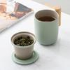 Changbaosen Ceramic Tea Mug with Infuser and Wooden Handle