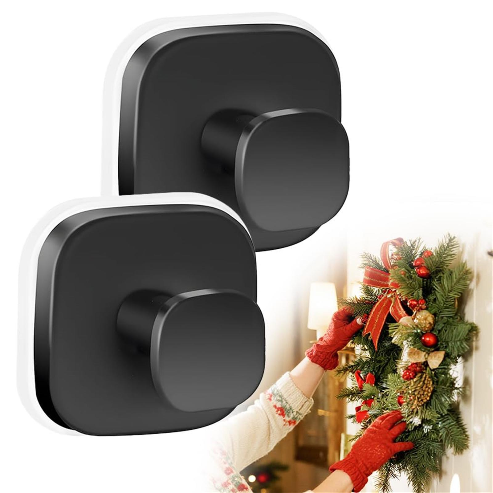 

Крючки на присосках для дверных венков, Модернизированный держатель для венков на присоске для стеклянной входной двери, Металлические крючки для полотенец для окна, зеркал в ванной комнате, осеннего декора One Size чёрный