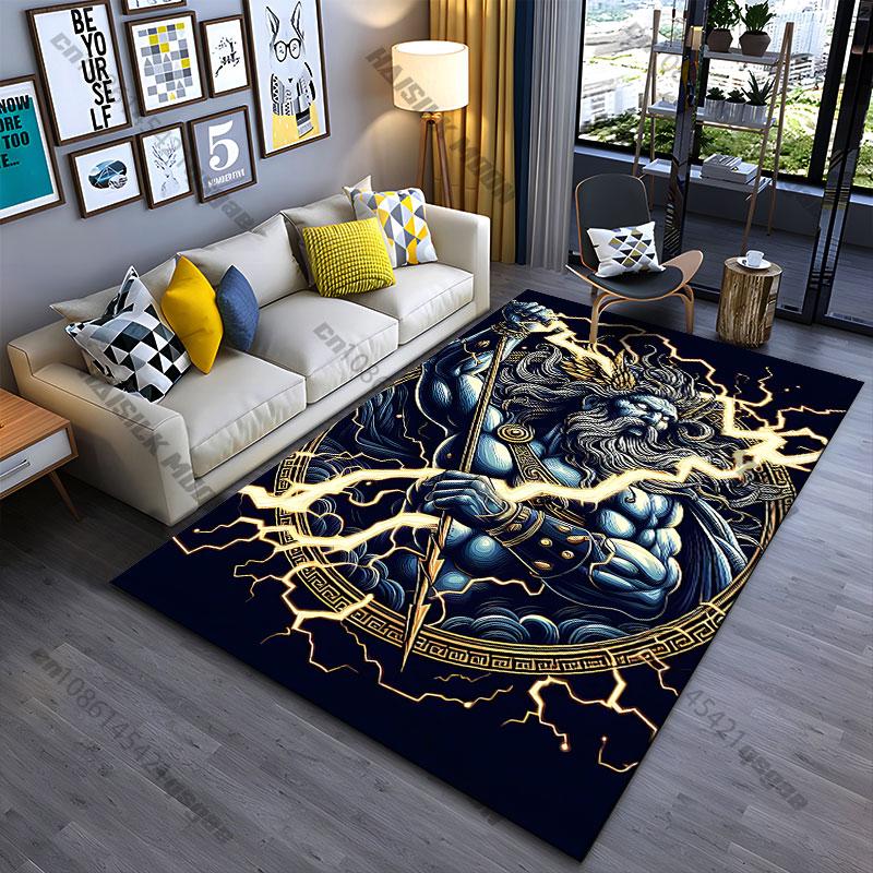 Powerful god wielding lightning carpet Yoga living room room decor children's crawling mat doormat area rug games mat
