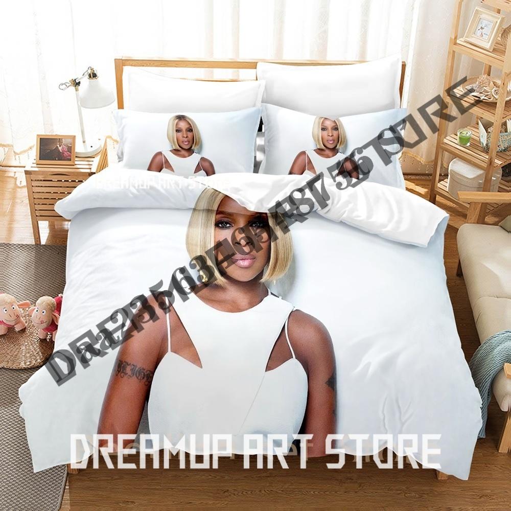 3D Print Mary J. Blige Bedding Set Single Twin Full Queen King Size Bed Set Adult Kid Bedroom Duvetcover Sets Game Anime Bed