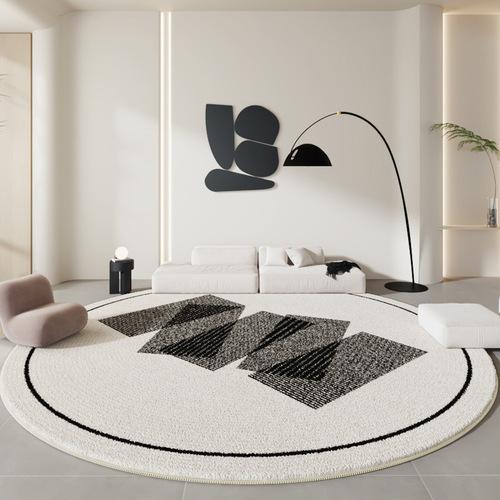Minimalist Bedroom Decor Black White Carpet Fluffy Soft Carpets for Living Room Home Plush Floor Mat Large Area Lounge Round Rug