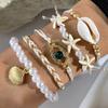 Bohemian Style Rice Bead Shell Multi-layer Bracelet Ethnic Style Rope Braided Bracelet