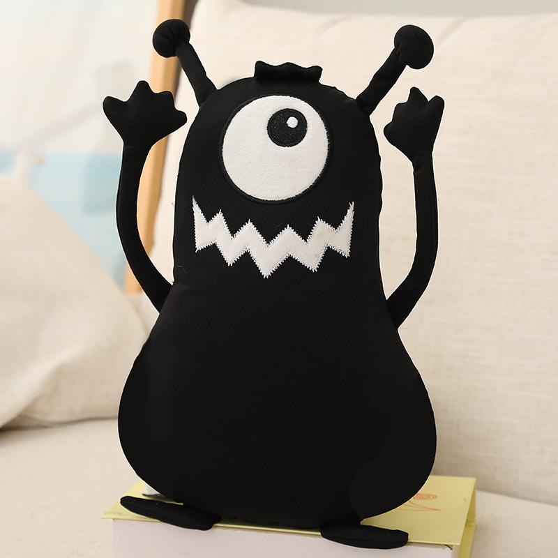 35Cm Schattig Monster Pluche Speelgoed Grappig Monster Pluizig Zwart Zacht Poppetje Sierkussen Kussen Speelgoed voor Kinderen Cadeau Voor Jongen 35cm