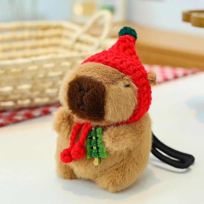 Plush Toys Kapibala Dolls Knitted Colorful Rope Hanging Keychain Kapibala Doll Bara Capybara Hanging