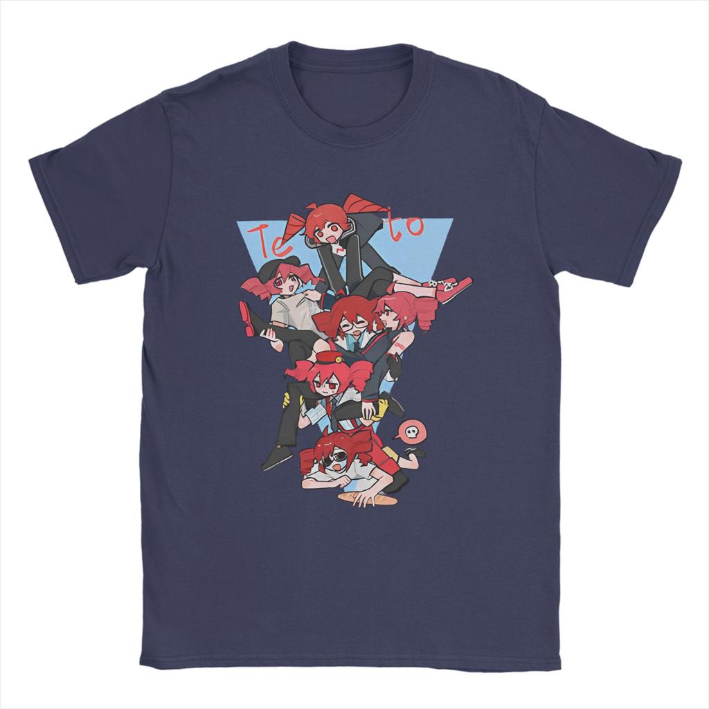 Anime Kasane Teto T-Shirt Hipster T-Shirty Krótki Rękaw Streetwear Topy Plaża Czysta Bawełna Okrągły Dekolt Oversize Top T-Shirty