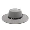 2022 Woolen Hat Women Spring And Autumn French Top Hat White Flat Edge Wide Brim British Men