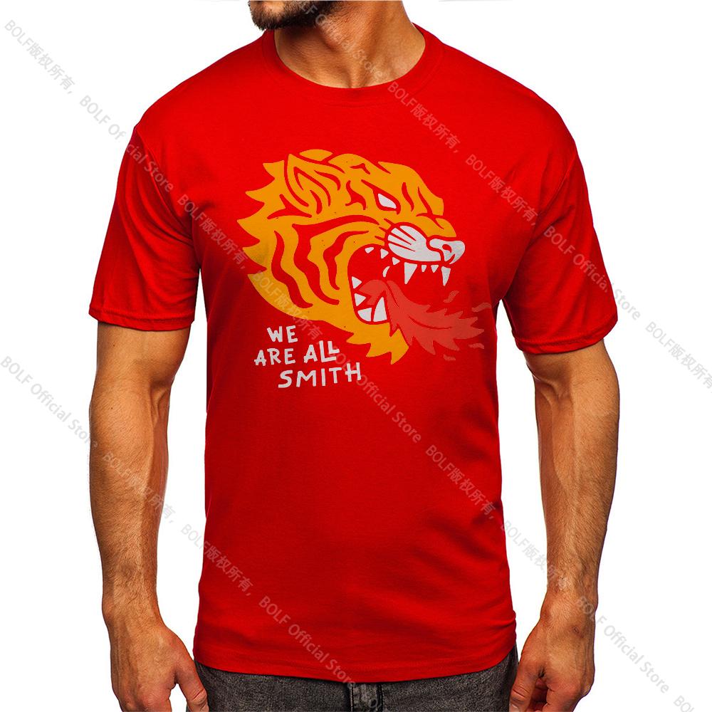 Men's We Are All Smith Tiger Vintage T-shirt Sport 100% Cotton Print Oversized Tees for Men Women Sportswear Tops