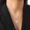 Teamer Gymnast Stainless Steel Necklace for Women Artistic Gymnastics Round Pendant Chian Choker Athlete Jewelry Birthday Gifts