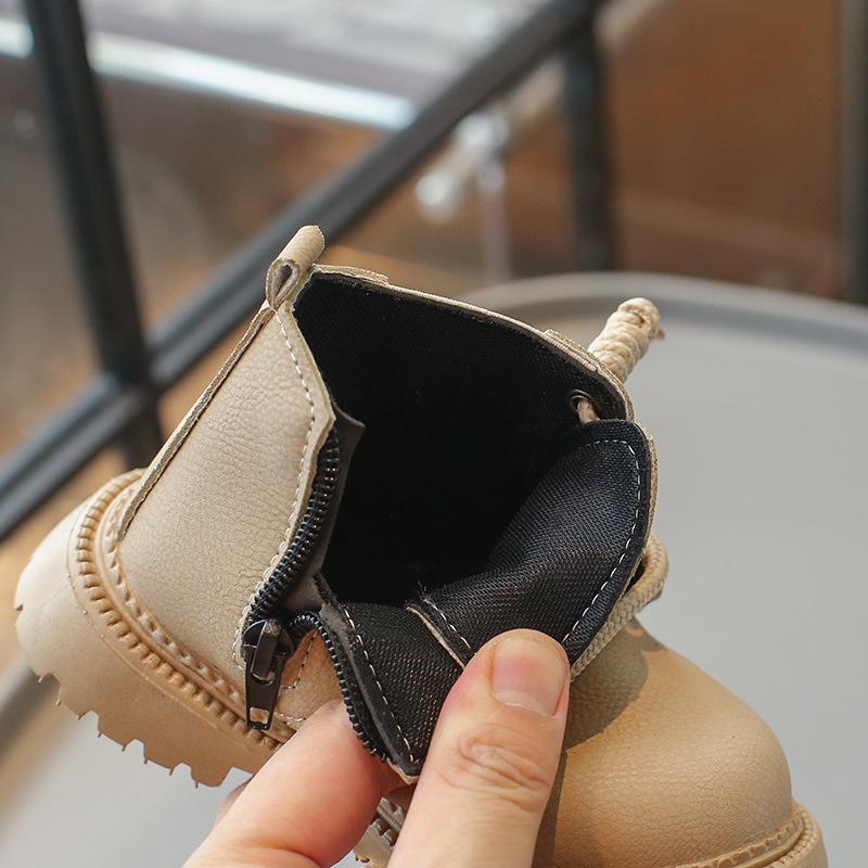 Handsome Chunky-sole Boys Girls Boots Fall British Style Non-Slip Riding Boots for Children Ankle Boot Shoes Kids