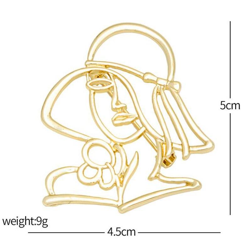 Blucome Vintage Beauty Avatar Shape Brooch Women's Brooch for Coat Suit Hijab Laple Pins Christmas Gift