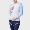 Anta Color Block Round Neck Pullover Long Sleeve Sports Two-Piece Swimsuit Women Swimsuit Pure-White Light-Blue 1824532489-1