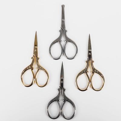 1pc/bag 9.1cm Stainless Steel Vintage Creative Pattern Scissors For Hand-Made Office And Home Life Sewing