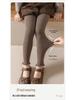 2025 Autumn/Winter Girls' Ruffle Edge Brushed Leggings - Solid Color, Versatile, Elastic Nine-Point Pants