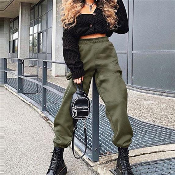 Harajuku Joggers Pantalones de chándal de pierna ancha Pantalones de mujer  Pantalones de cintura alta Pantalones de cintura alta Ropa de calle  Pantalones casuales coreanos comprar a buen precio — entrega gratuita,