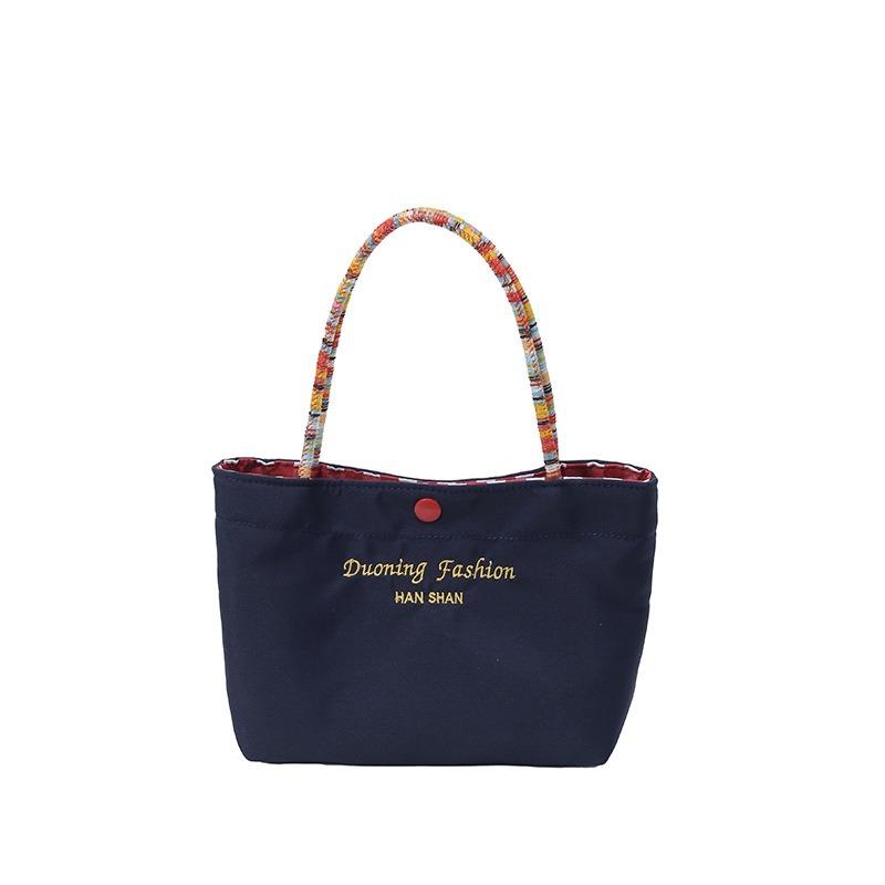 Large-capacity leisure trendy cloth bag commuting contrasting colors summer new versatile simple handbag