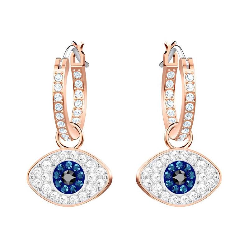 Swarovski Symbolic Evil Eye Piercing Earrings Women s Rose Gold 5425857