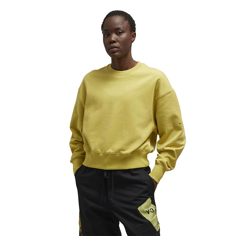 Y-3 Simple Short Hooded Sweatshirt Women Sweatshirts Yellow IP7679