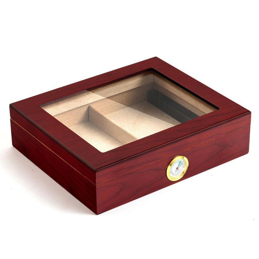 Qie Long Portable Large Capacity Cedar Wood Cigar Humidor Box
