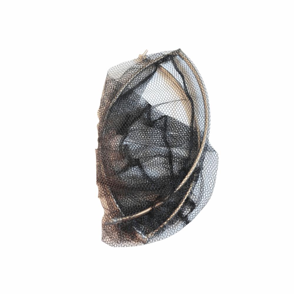 Portable Foldable Fishing Landing Net Lightweight 35cm Diameter Fish Catching Net Black Fish Mesh Net Shrimp Catching